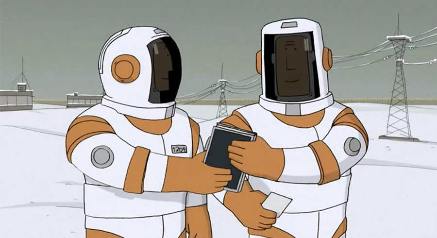 Кадр из анимационного фильма «Мы не можем жить без космоса» (2014) 