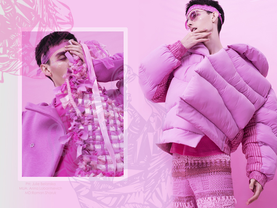 Дизайн моды. Категория Б. 3 место: Матюхина Ольга. Коллекция мужской одежды «#пинкограм»