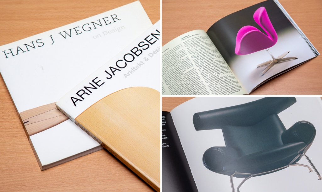два сборника Датского Дизайн-центра за 1994 и 1996 гг. Книги знакомят читателя с работами знаменитых дизайнеров Ханса Вэгнера и Арне Якобсона.