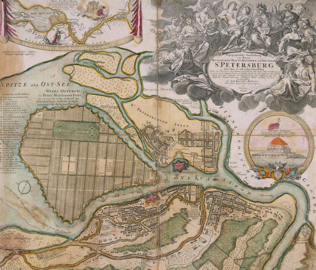 Генеральный план 1716—1717 годов, Доменико Трезини, 1716. Источник: wikipedia.org