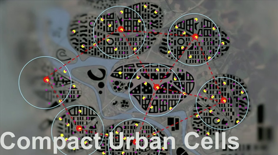 кластерная организация города (проект К. Ларсона) – кадры из презентации К. Ларсона для TEDx