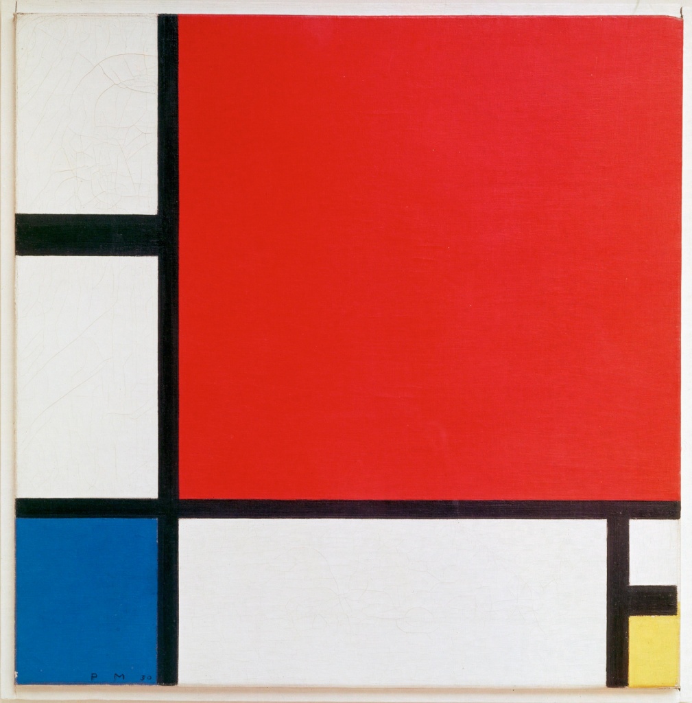 Пит Мондриан. Композиция с красным, синим и желтым (1930). 46 × 46 см. Художественный музей, Цюрих, Швейцария