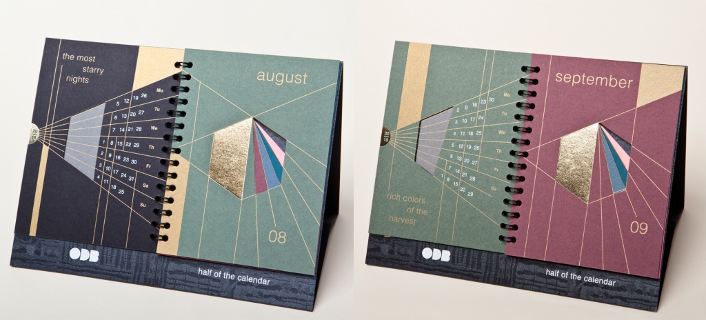 Календарь Better part of the year. Разработка дизайна настольного календаря на второе полугодие 2019 года для дизайн бюро ODB.